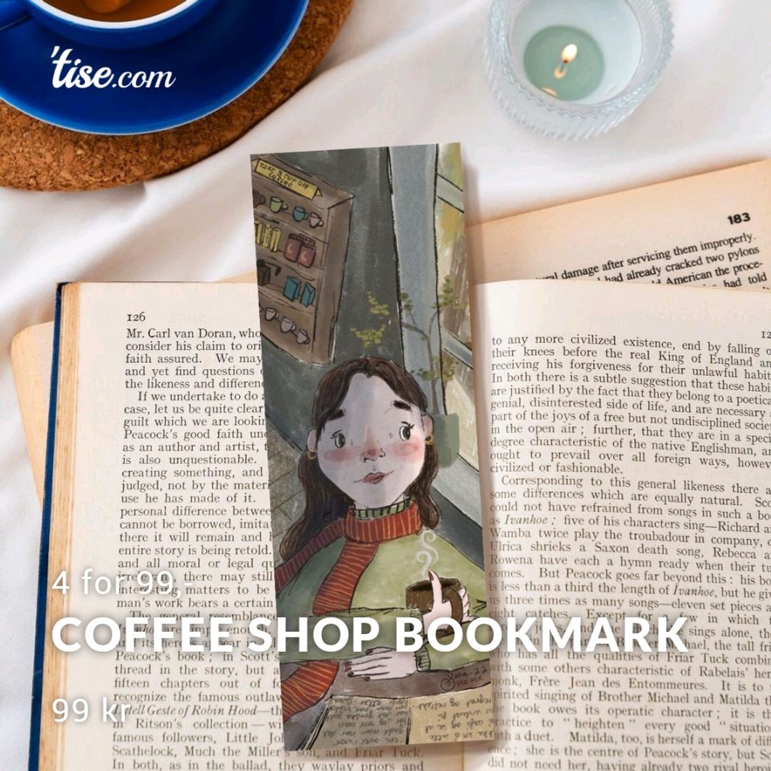 Coffee shop bookmark