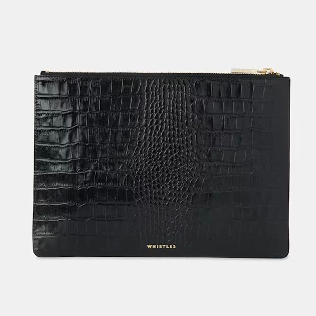 Croco Print Clutch