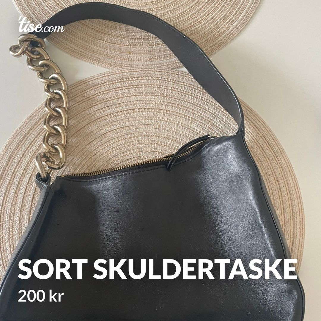 Sort skuldertaske