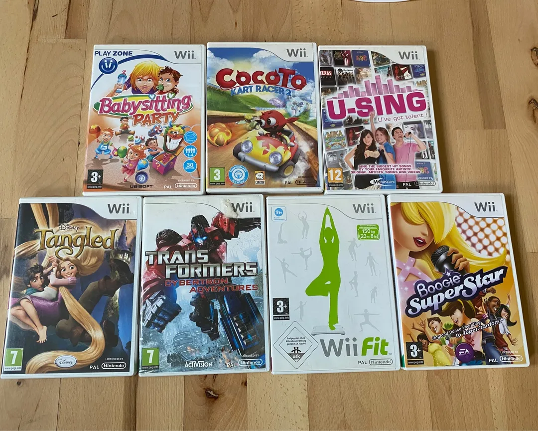 Wii spil + tilbehør