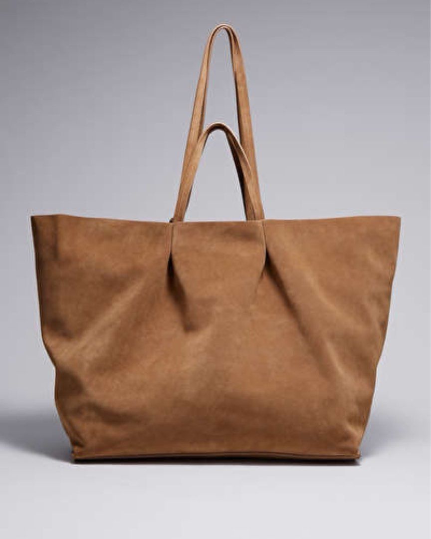 Large suede tote bag