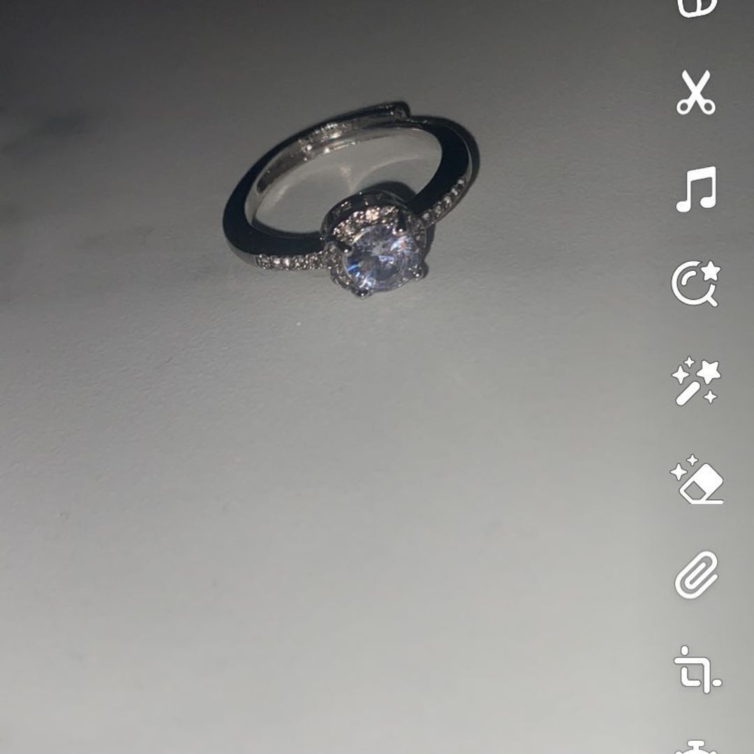 Sølv diamant ring