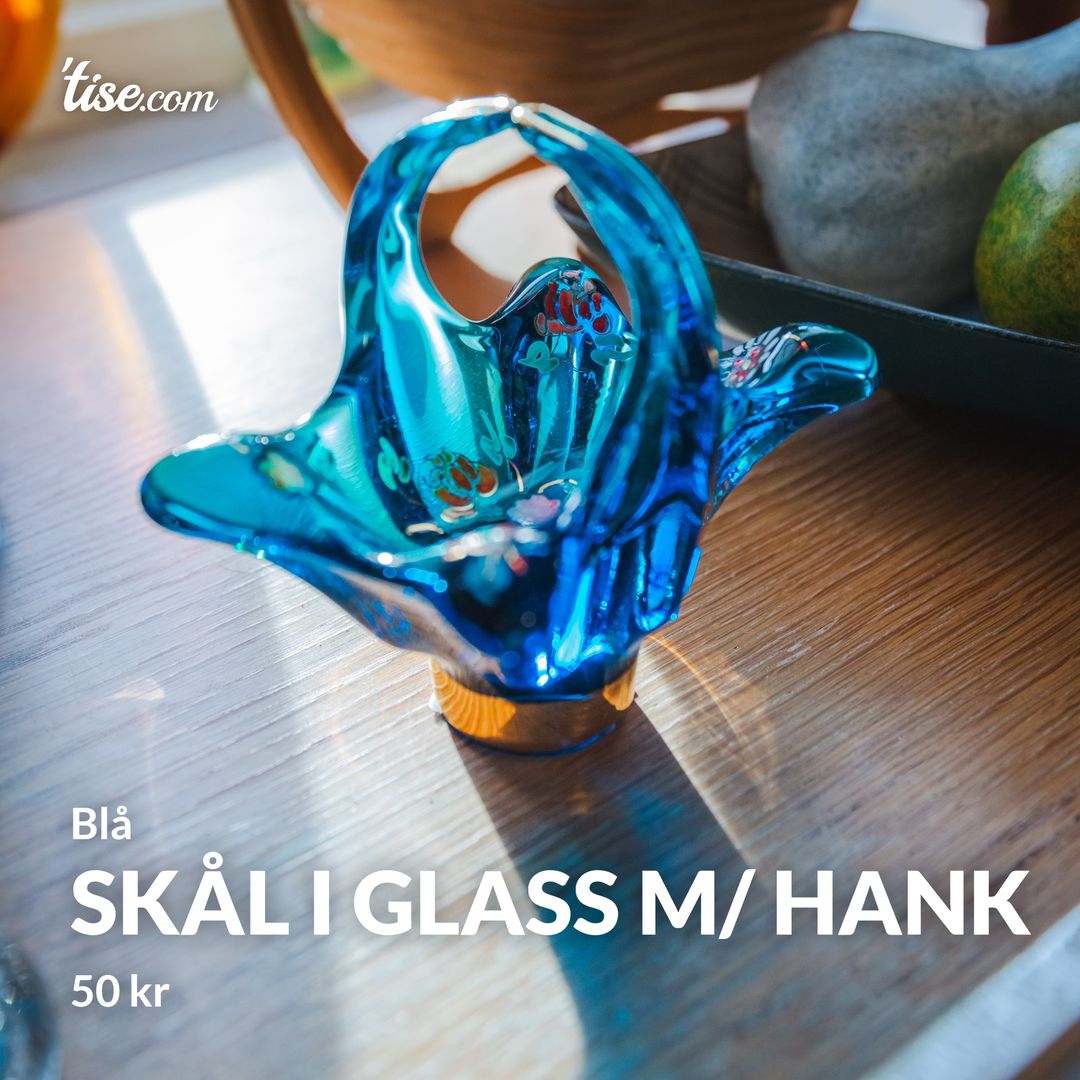 Skål i glass m/ hank