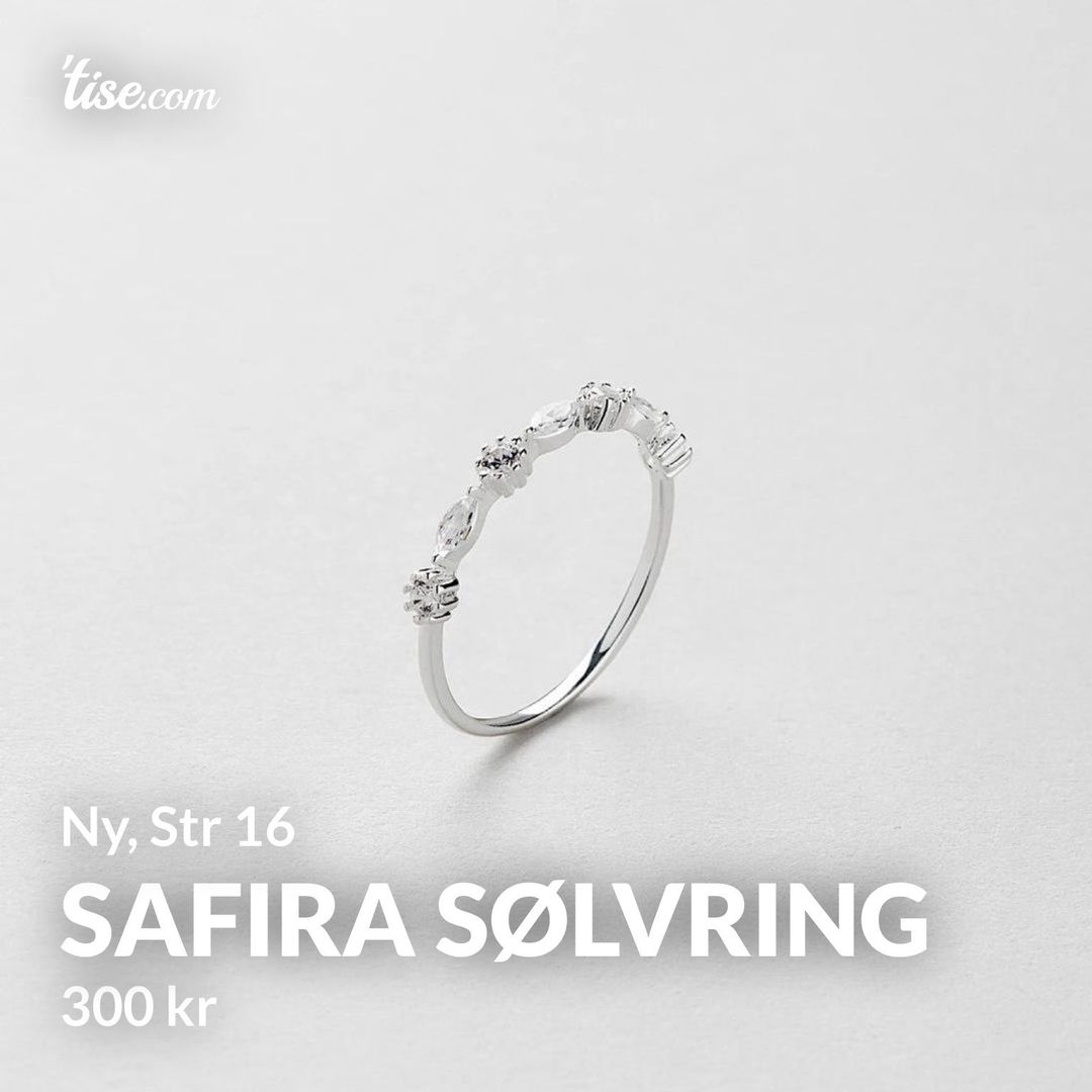 Safira sølvring