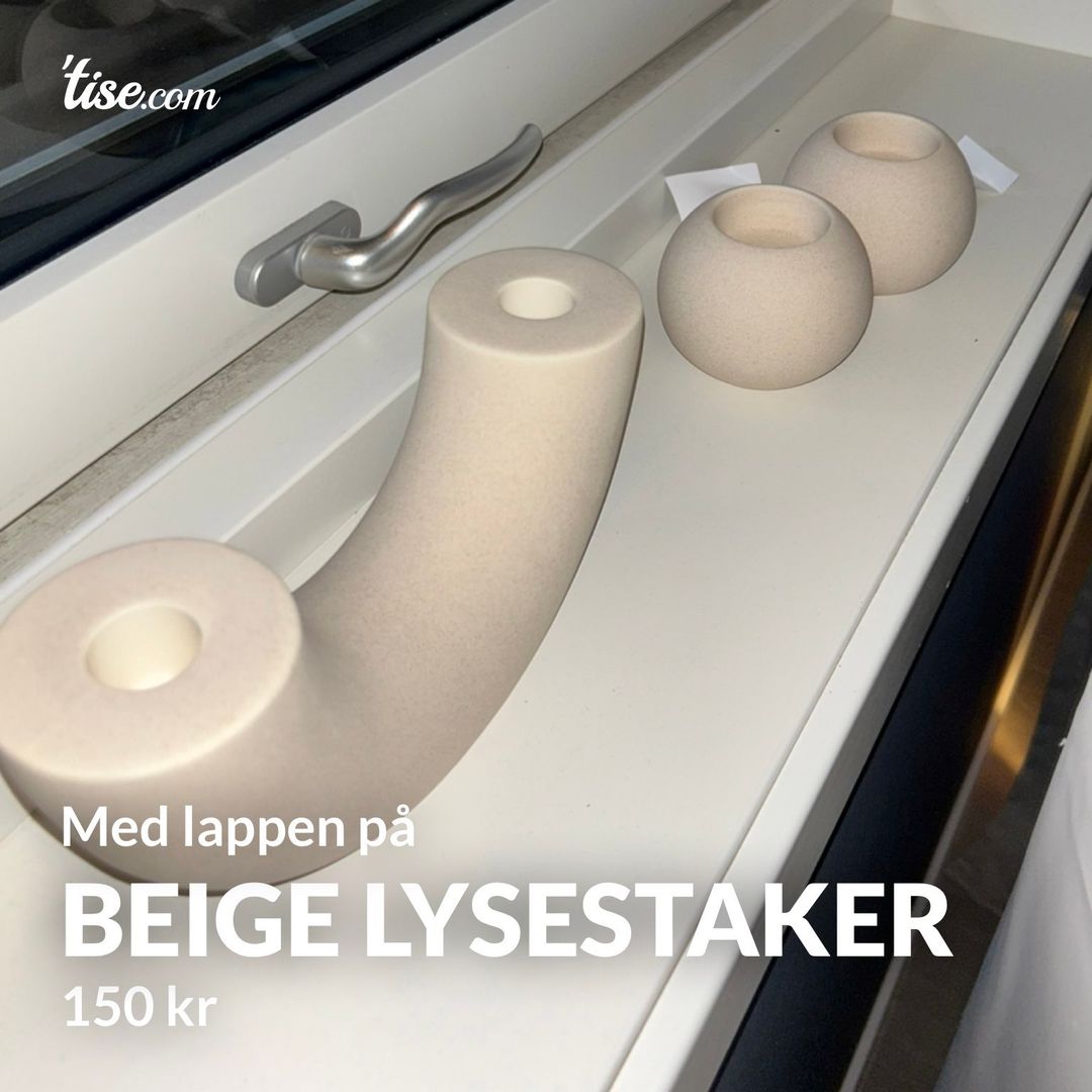 Beige lysestaker