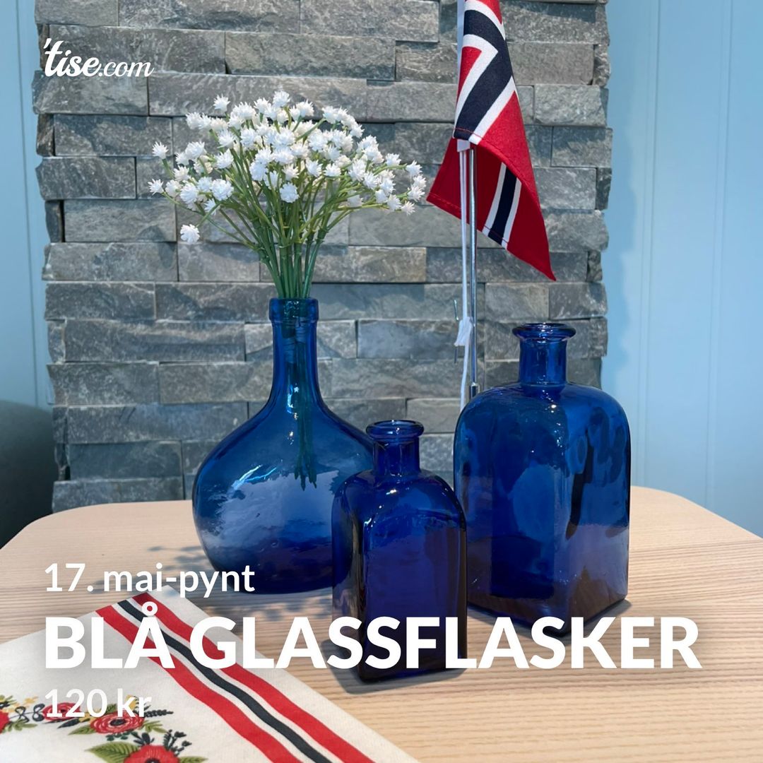 Blå glassflasker