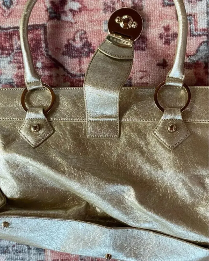 Y2K gold guess bag