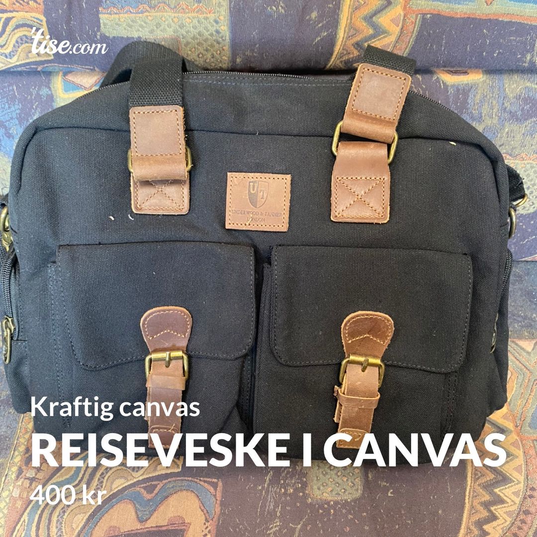 Reiseveske i canvas