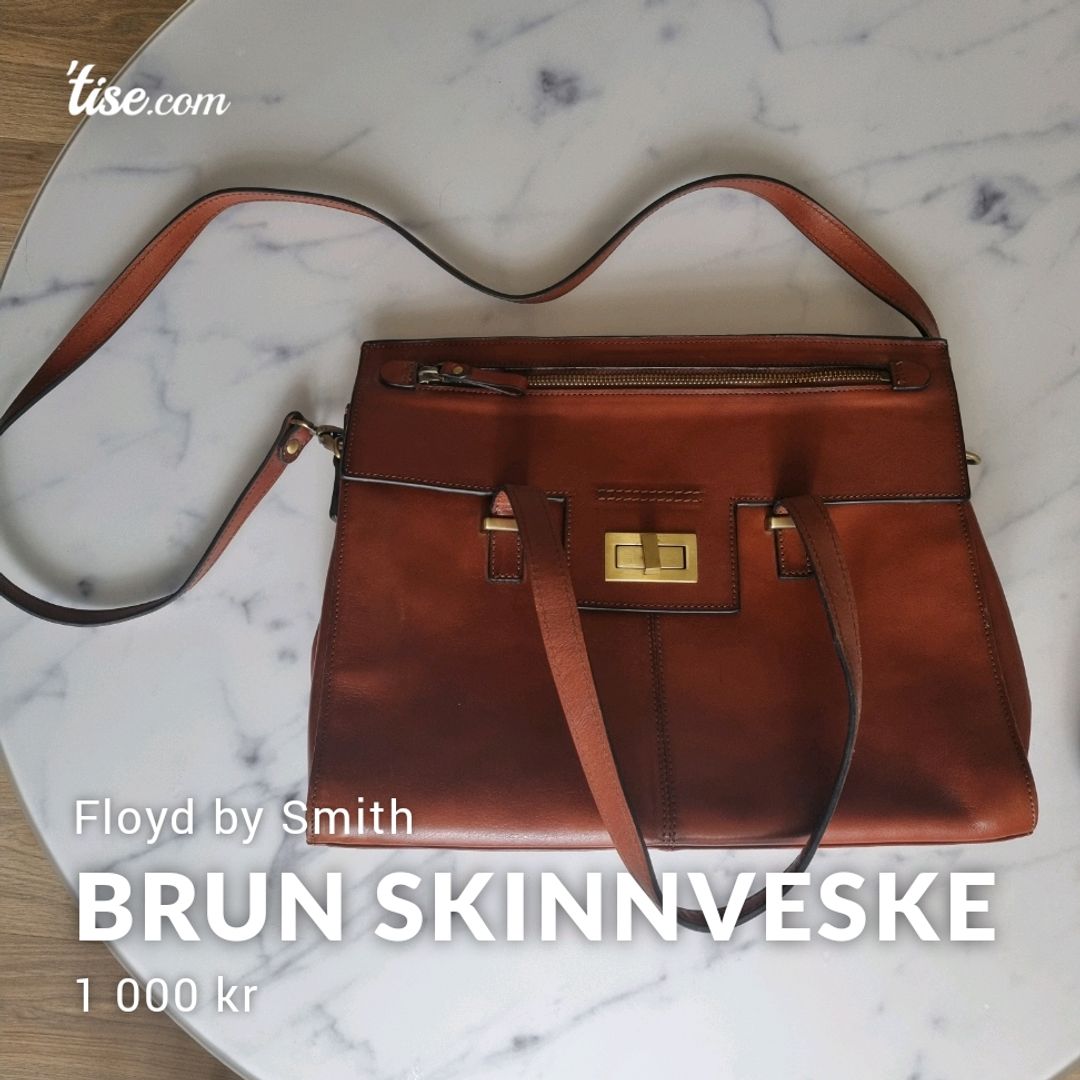 Brun skinnveske