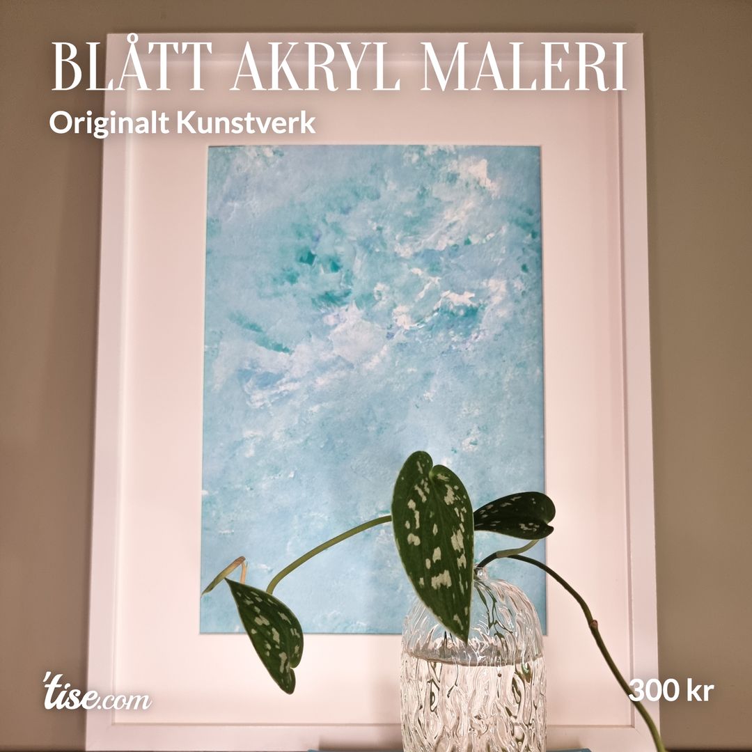 Blått Akryl Maleri