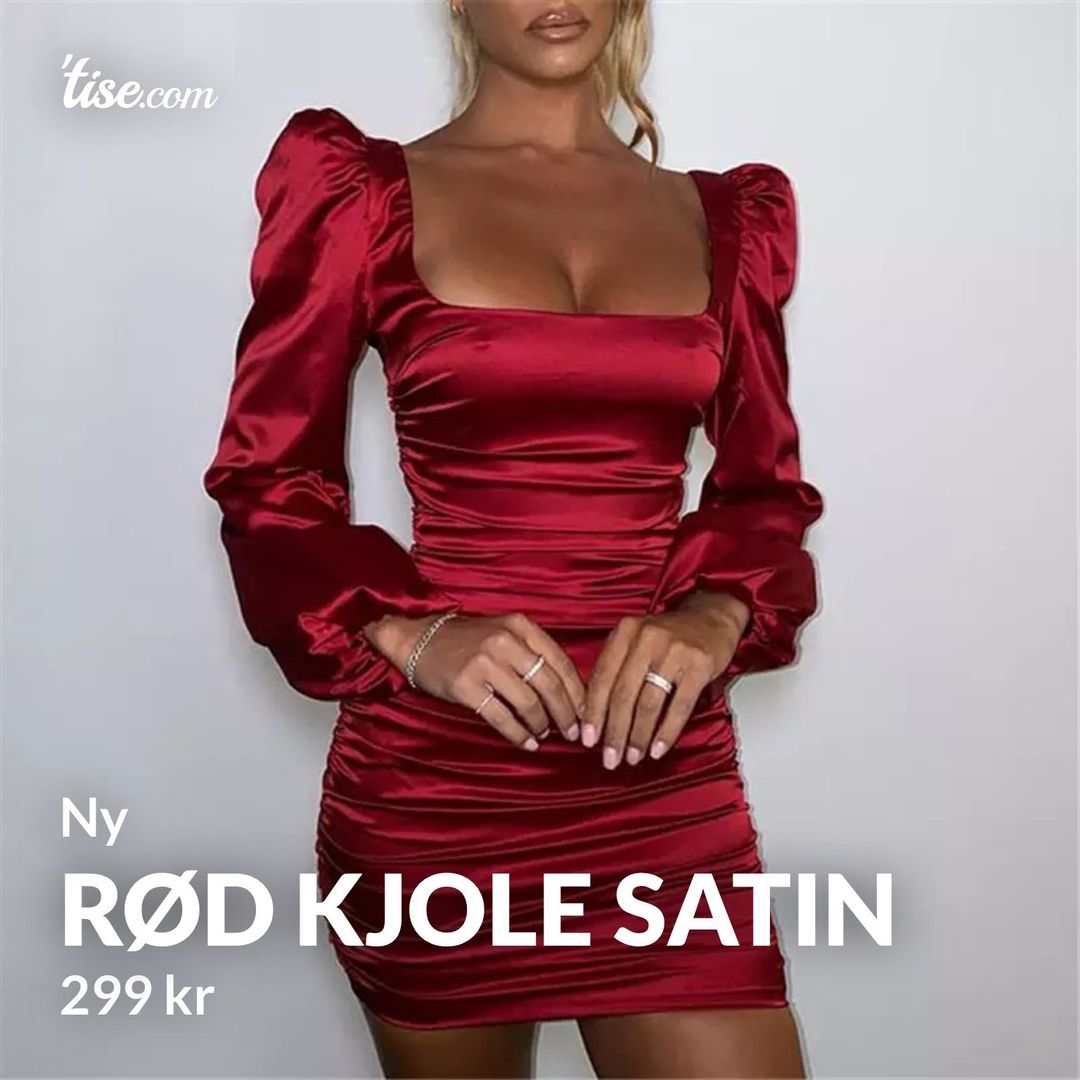 Rød kjole satin