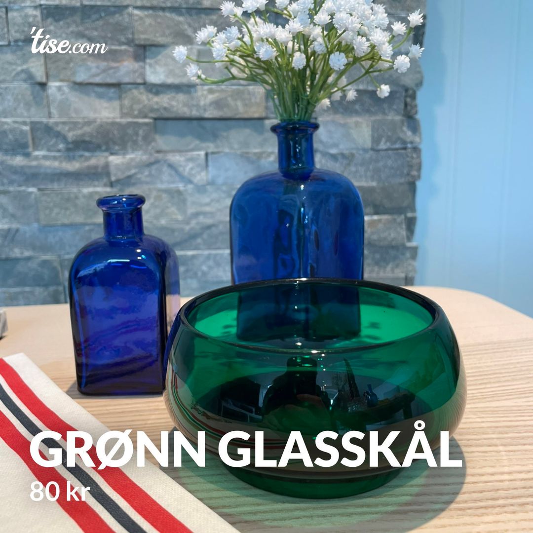 Grønn glasskål