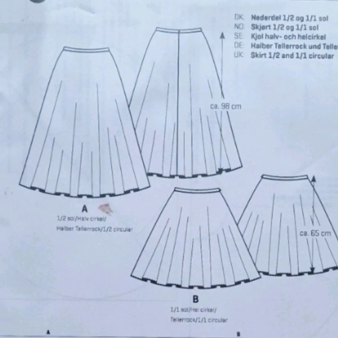 Skjørt 1/2 og 1 sol