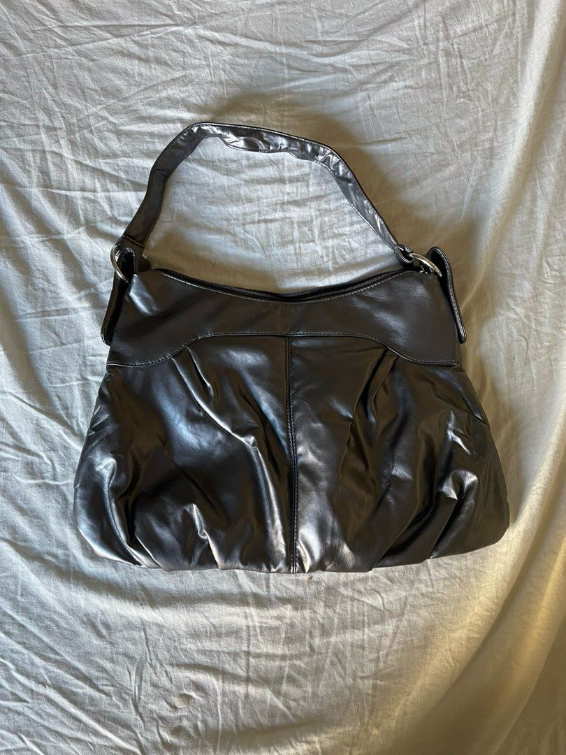 silver shoulder bag