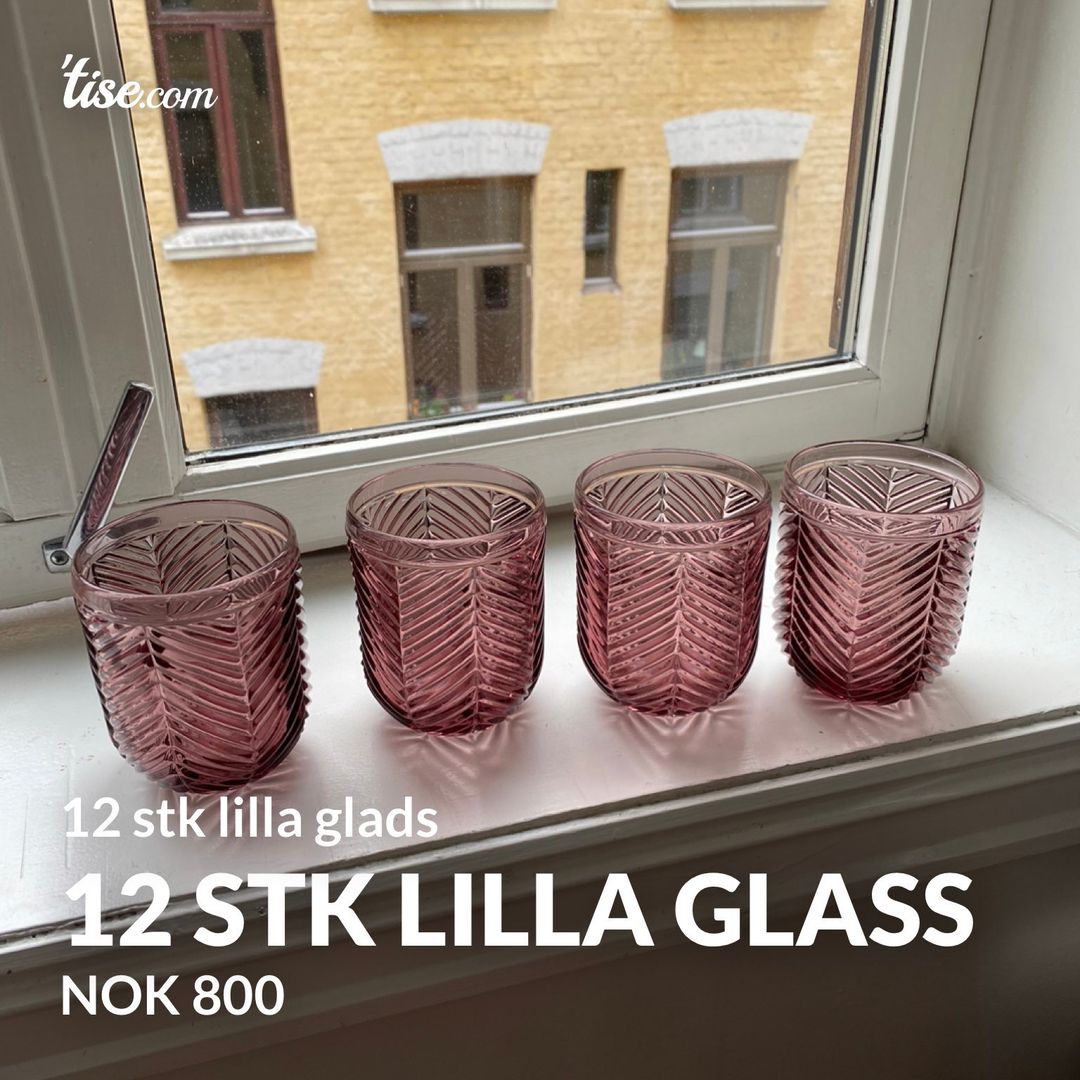 12 stk lilla glass