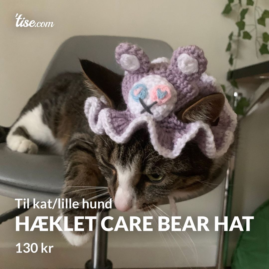 Hæklet care bear hat