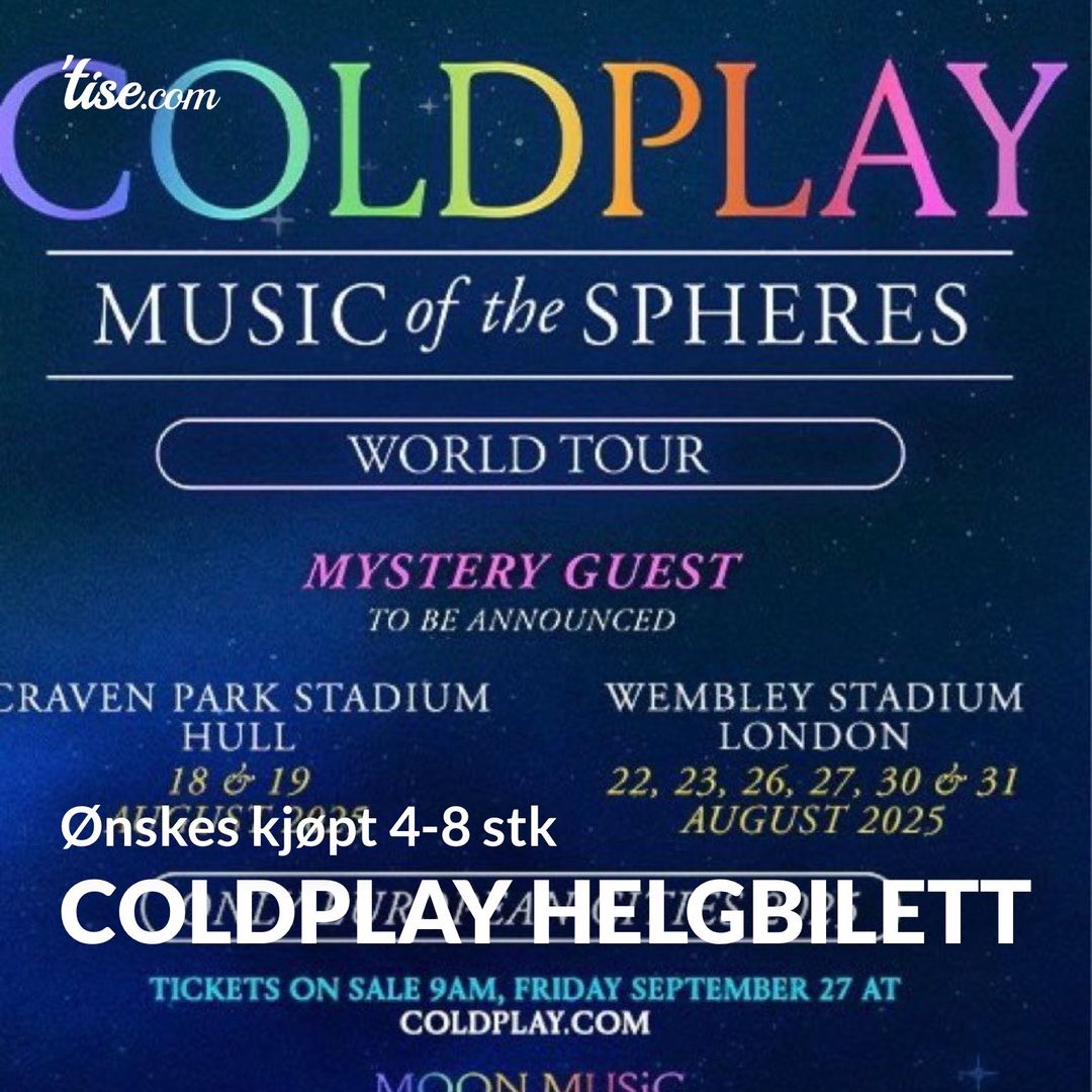 Coldplay Helgbilett