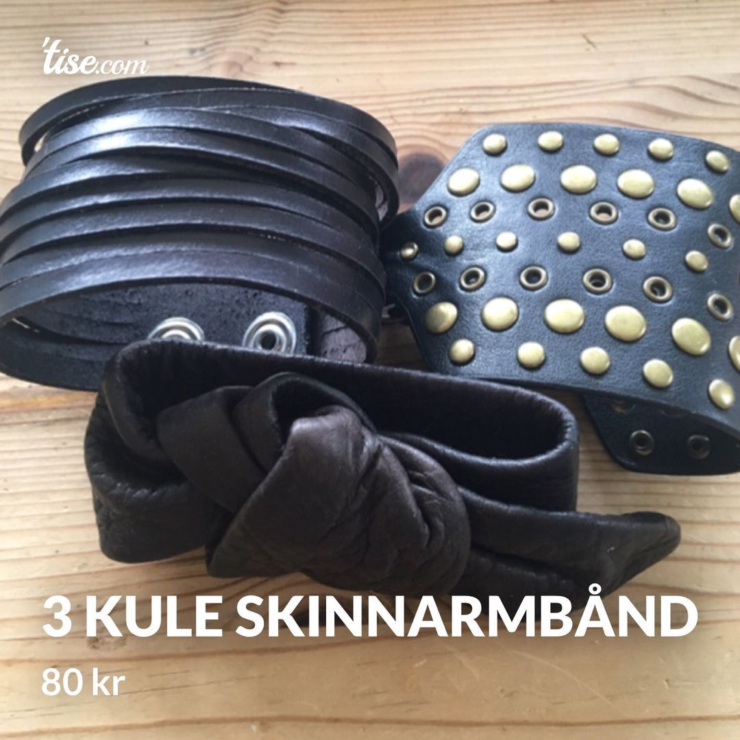 3 kule skinnarmbånd