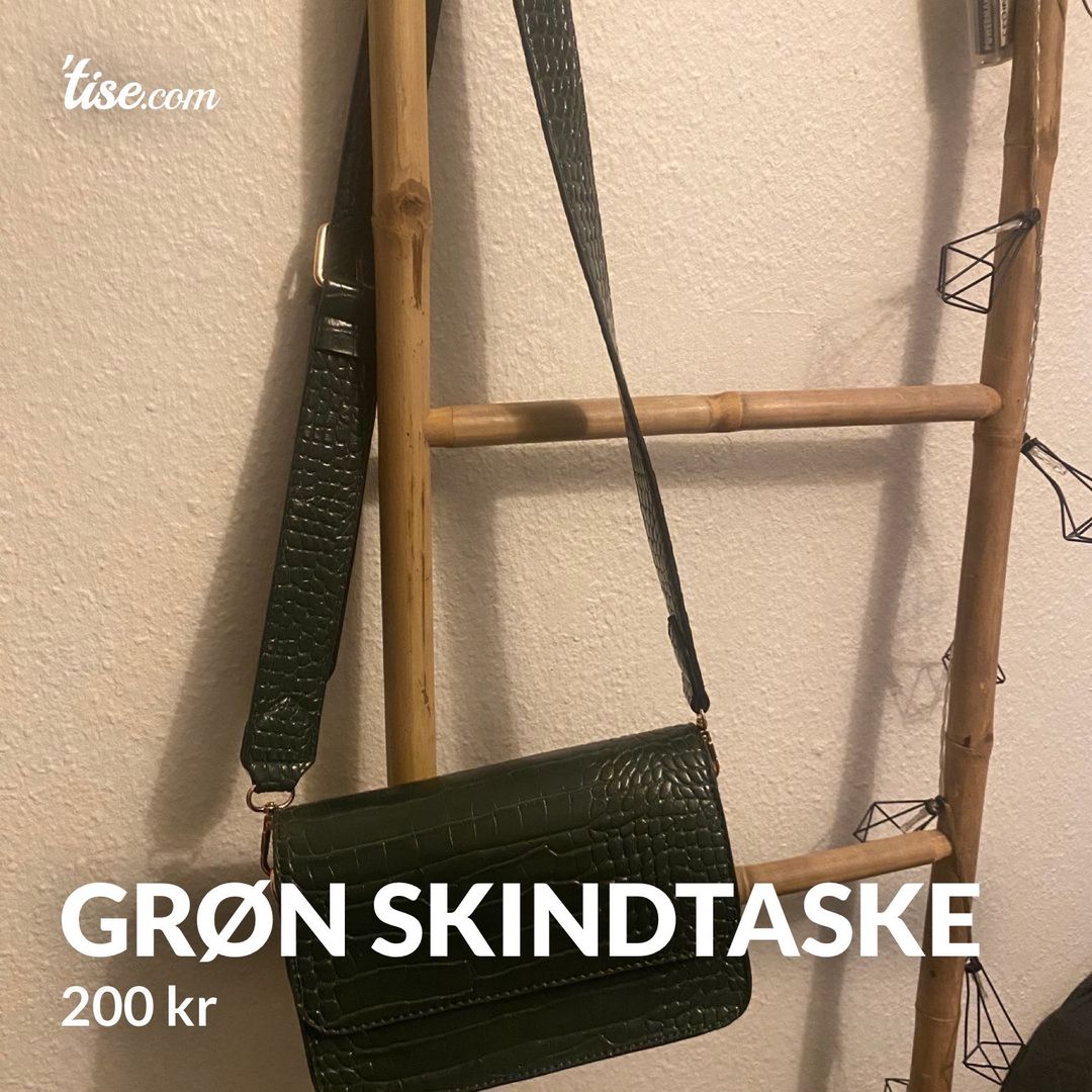 Grøn skindtaske