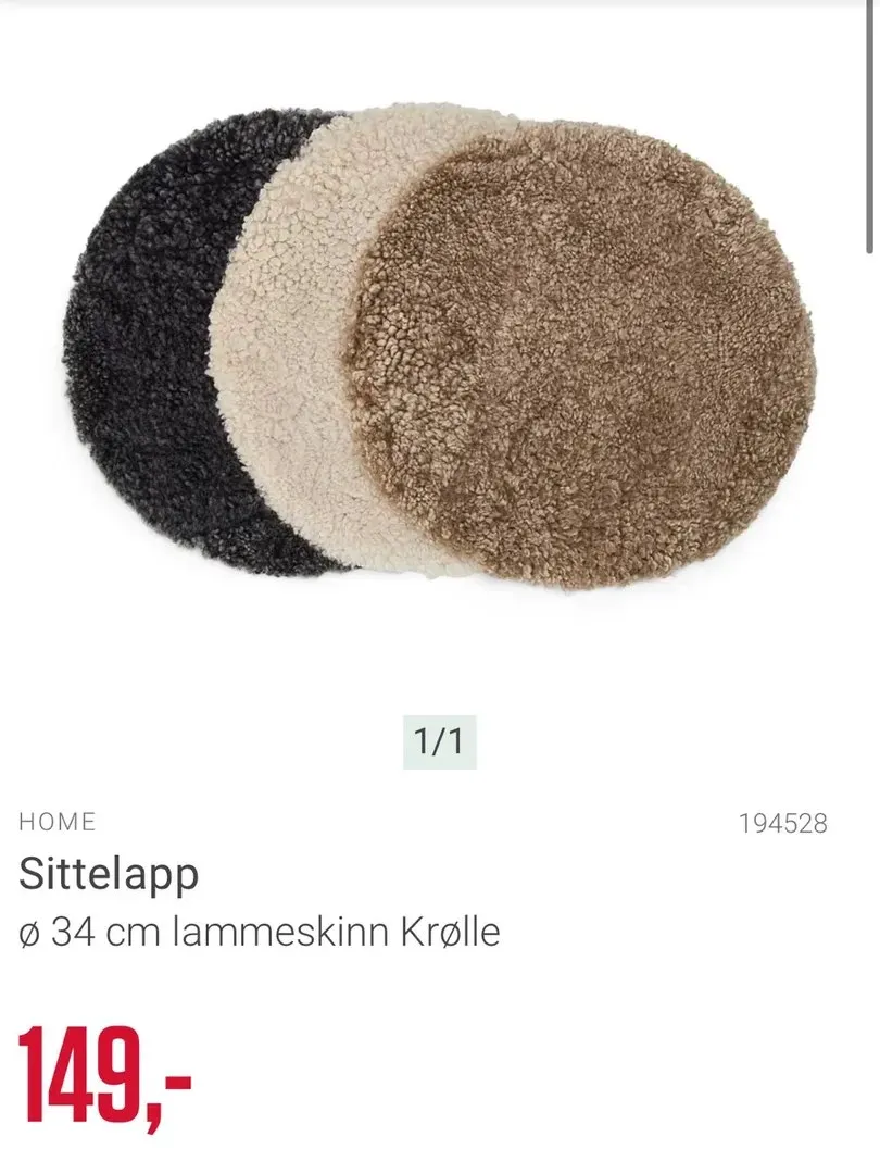 Sittelapp lammeskinn