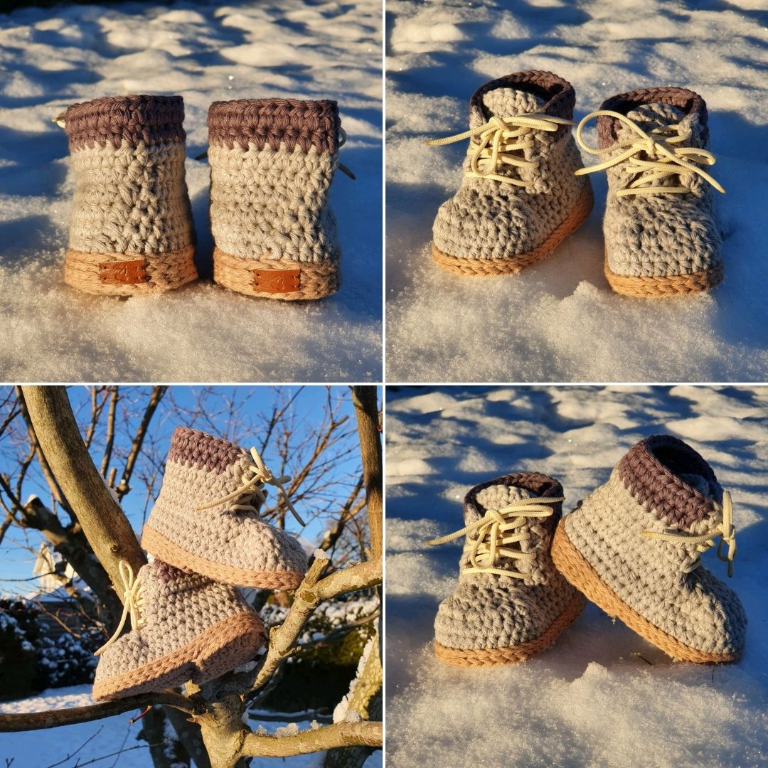 Heklede baby booties