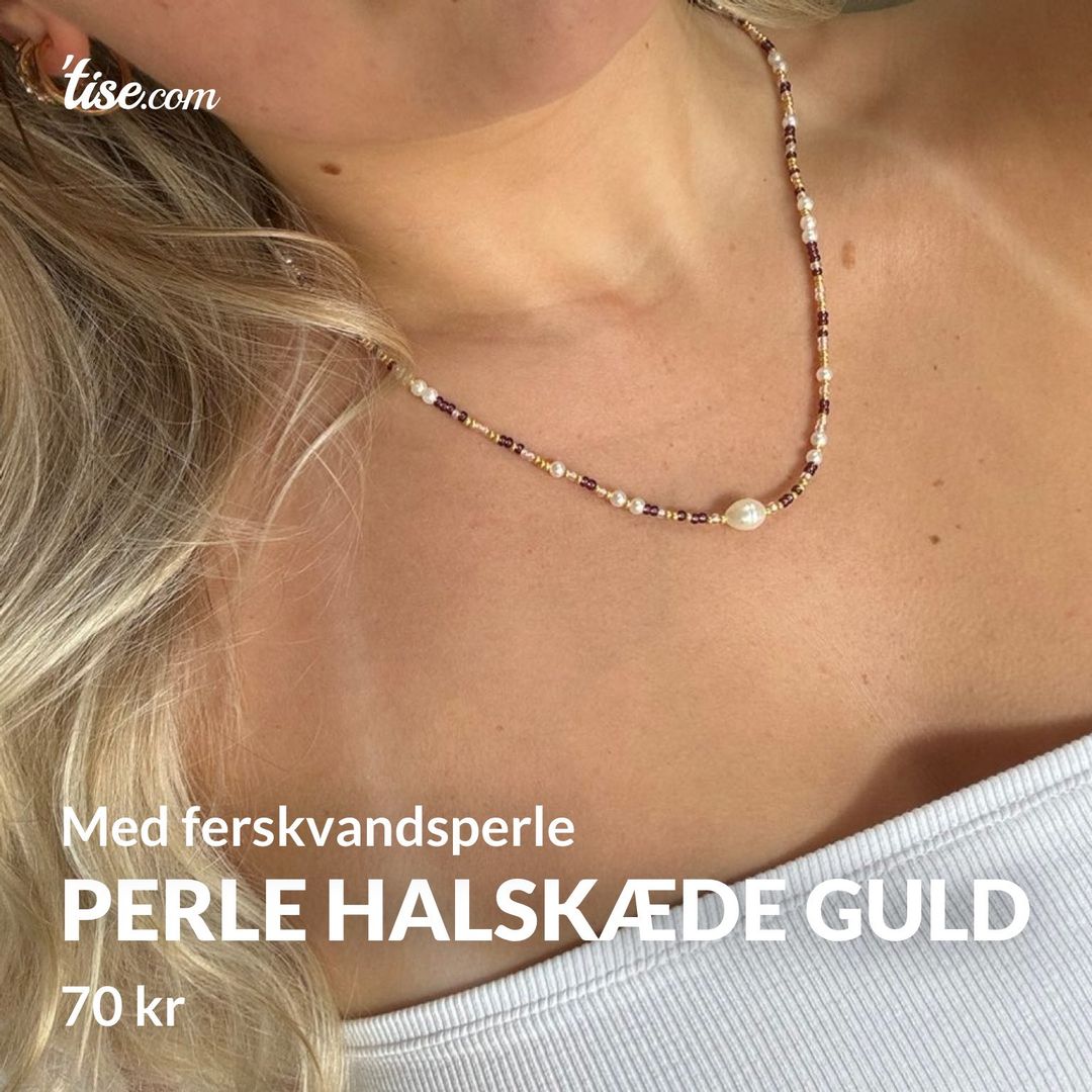 Perle halskæde guld