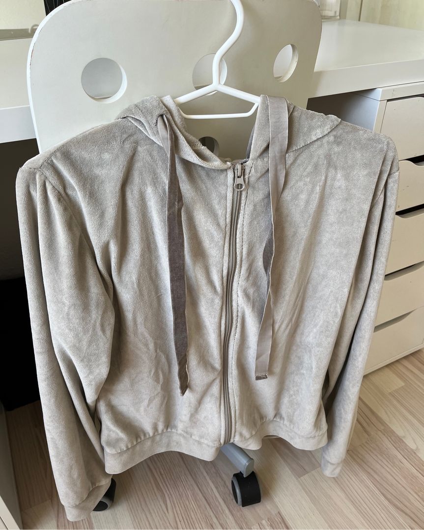 Beige zip hoodie