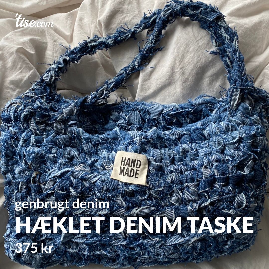 hæklet denim taske