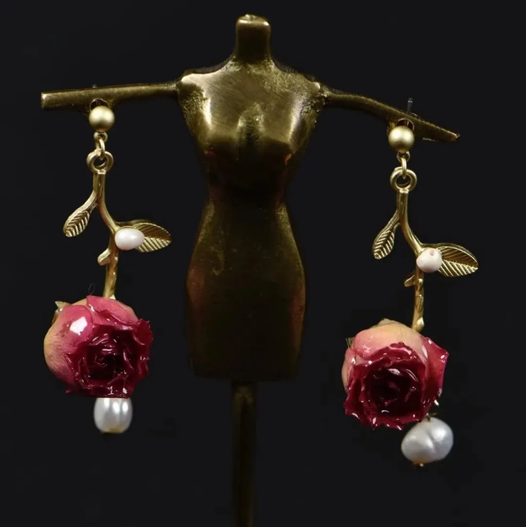 Rose earrings