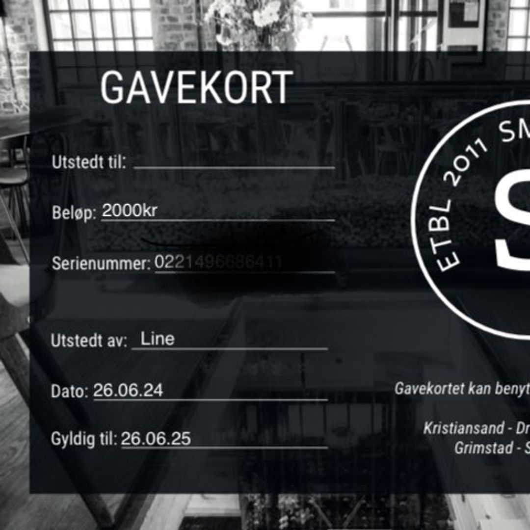 Gavekort 2000-