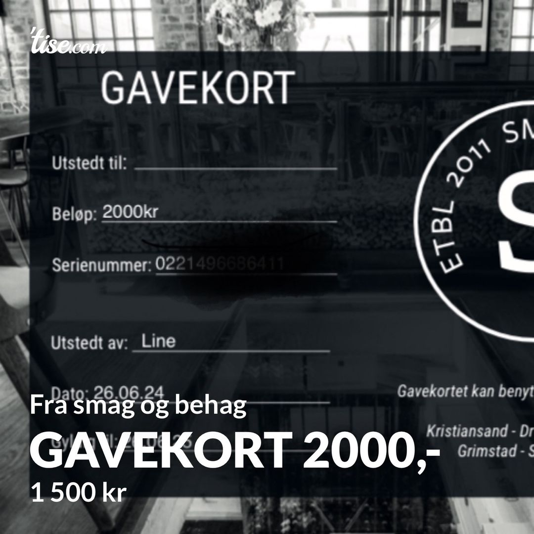 Gavekort 2000-