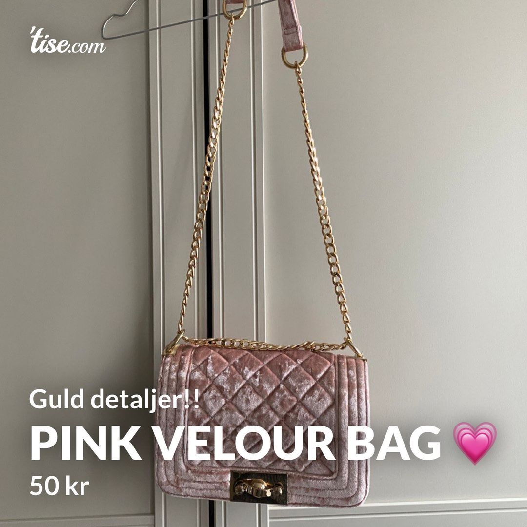 Pink velour bag 💗