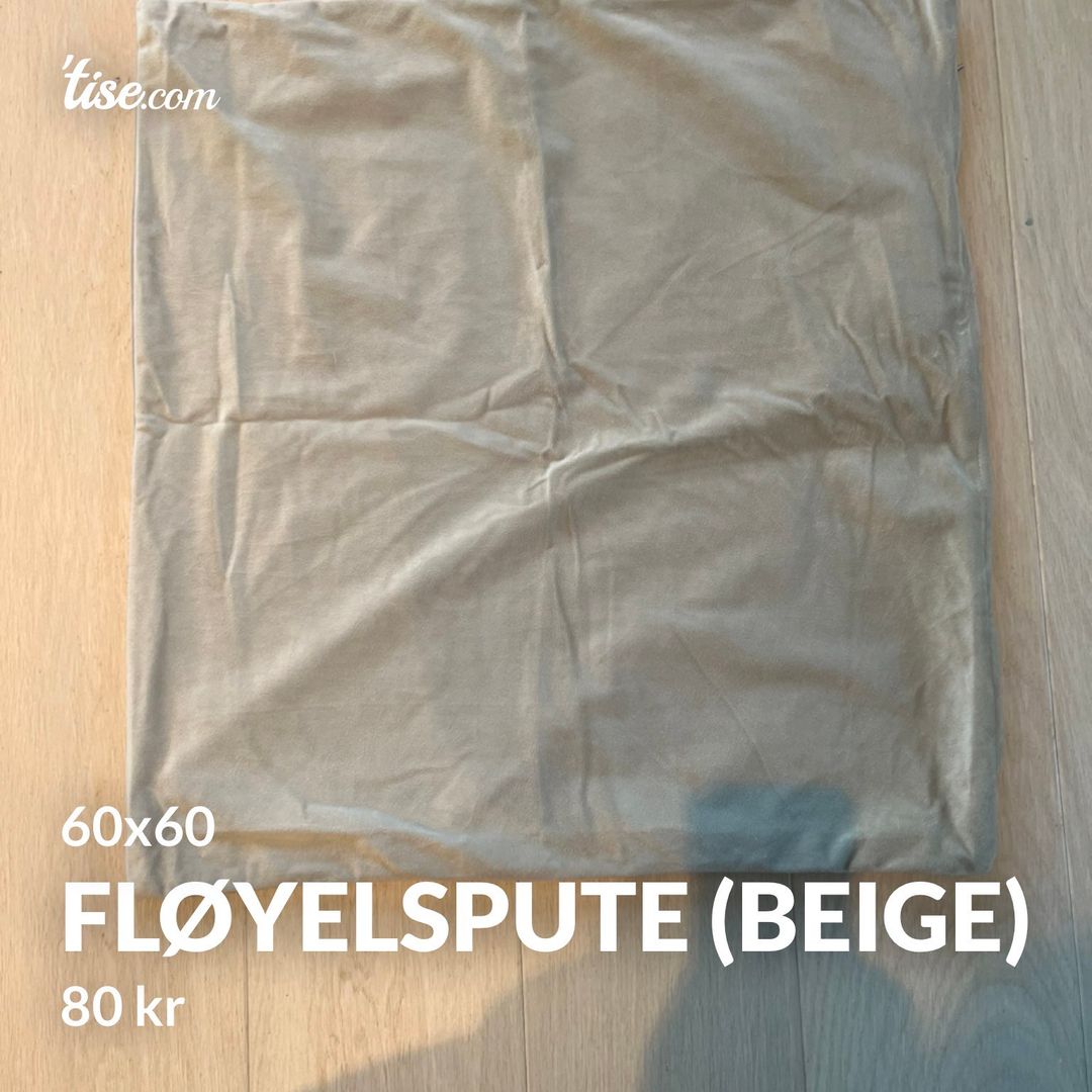 Fløyelspute (beige)