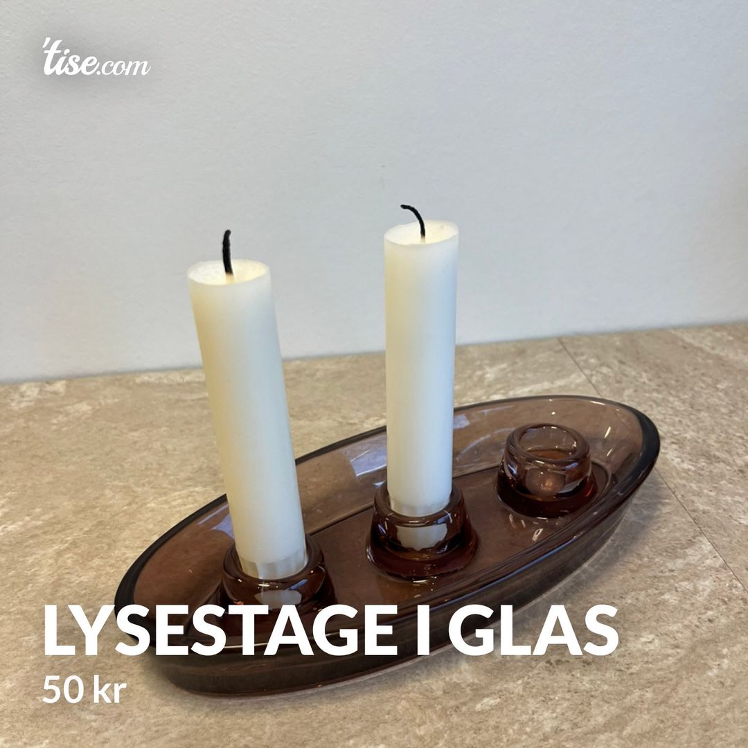 Lysestage i glas