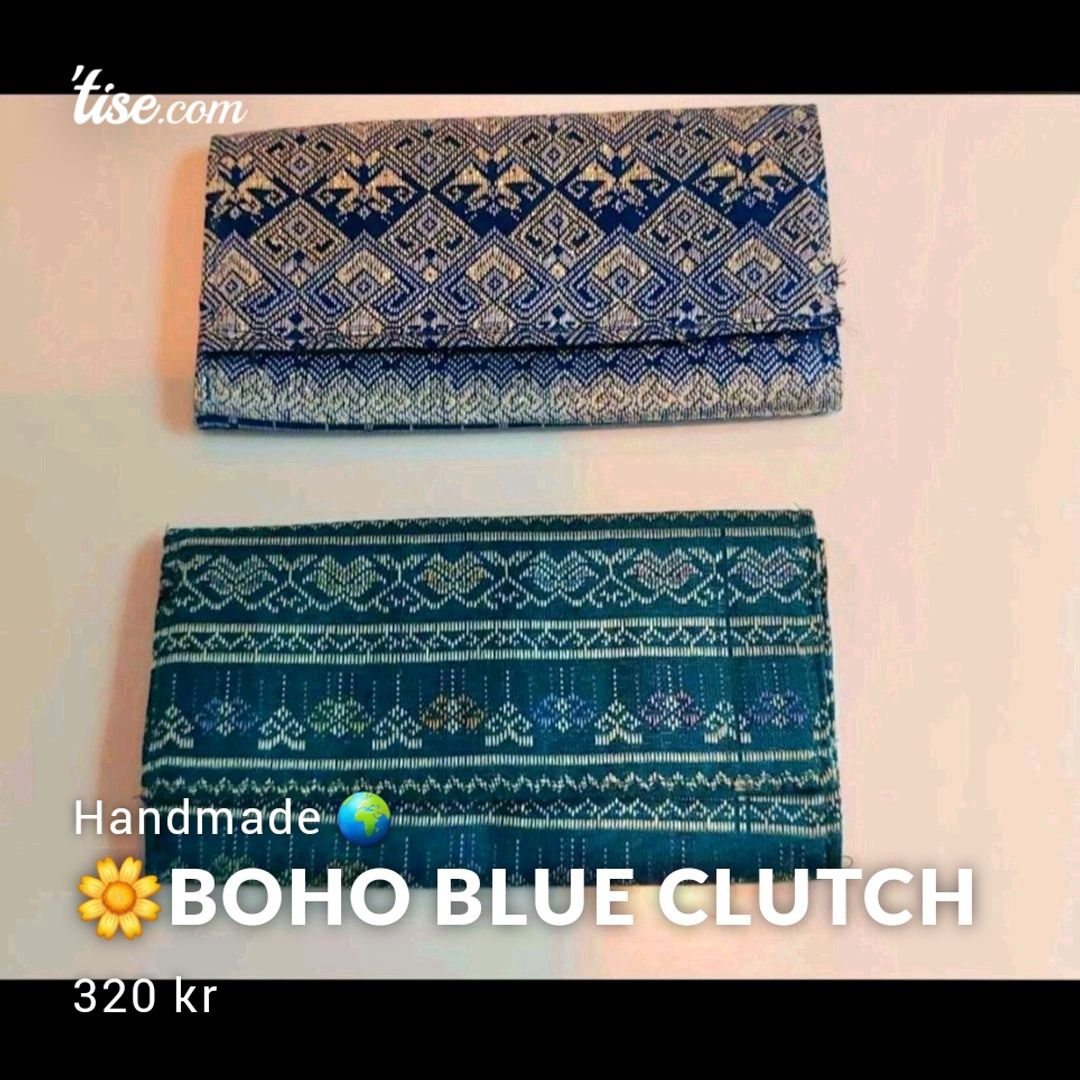 🌼Boho Blue Clutch