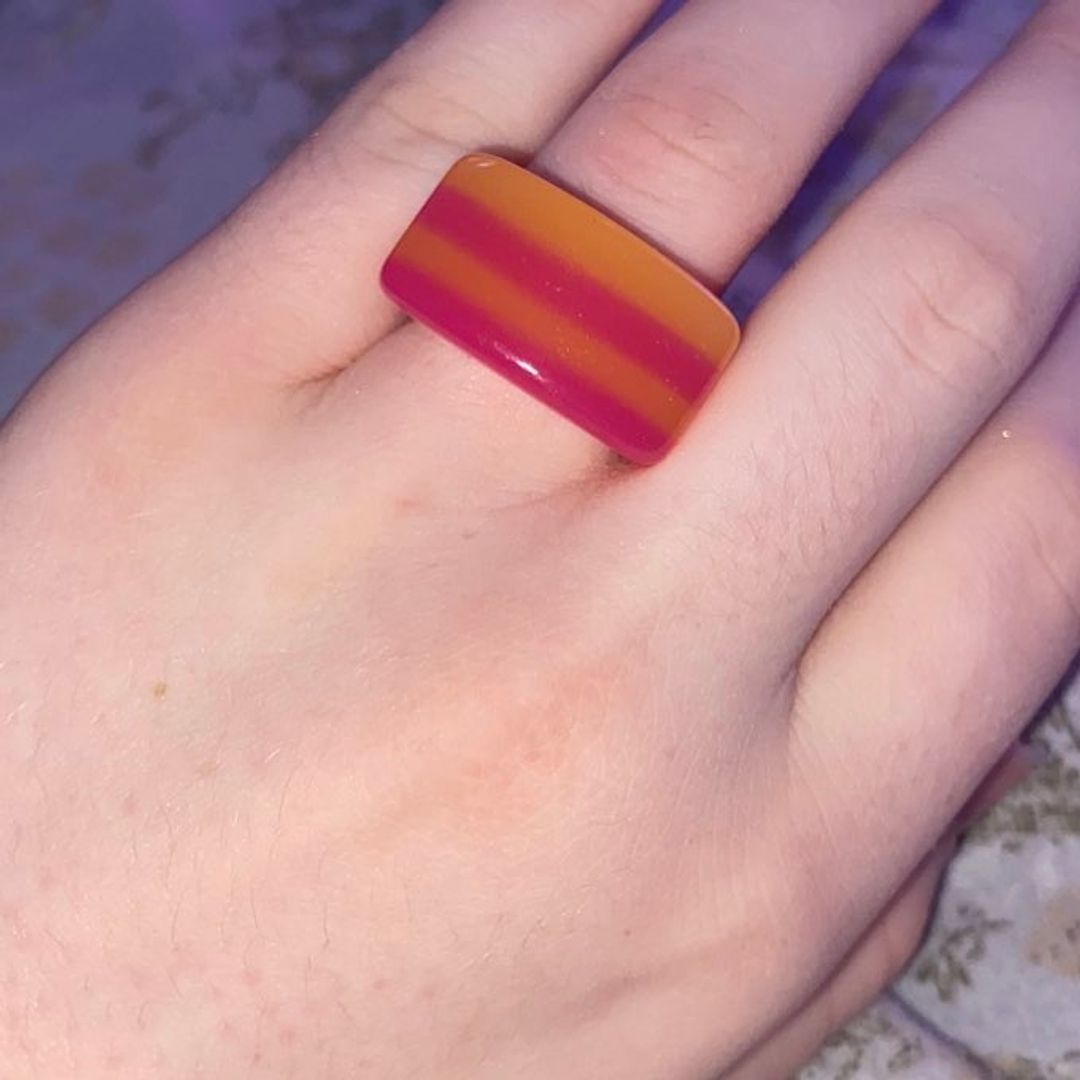 Oransje og rosa ring