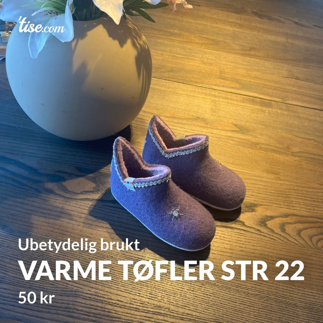 Varme tøfler str 22