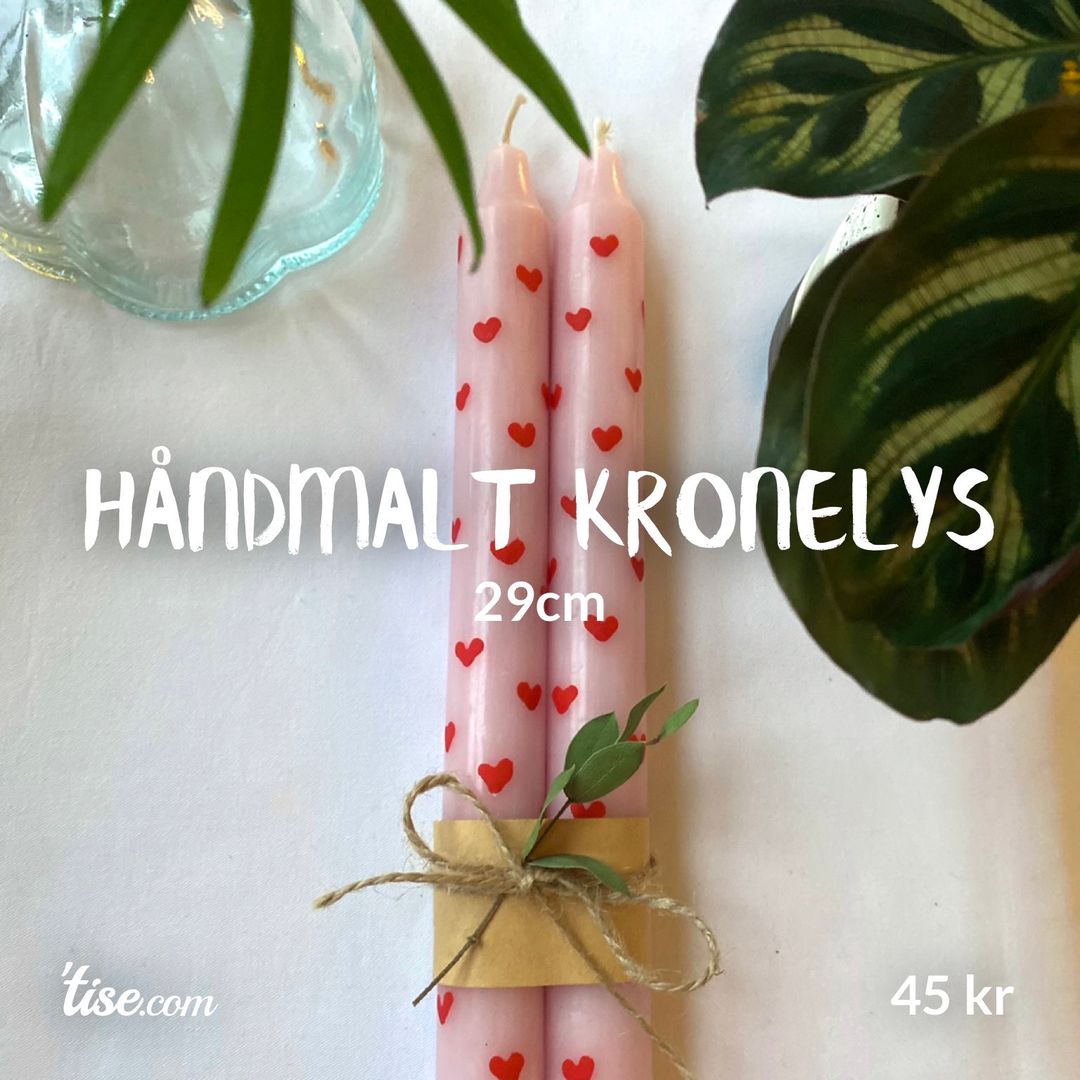 Håndmalt Kronelys