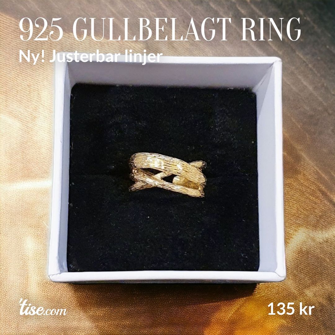 925 Gullbelagt Ring