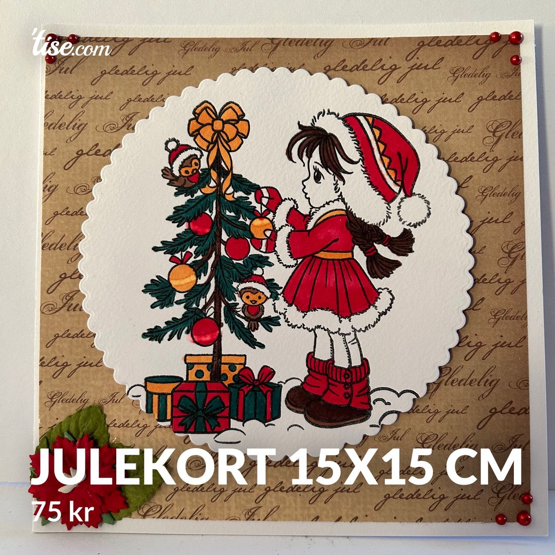 Julekort 15x15 cm