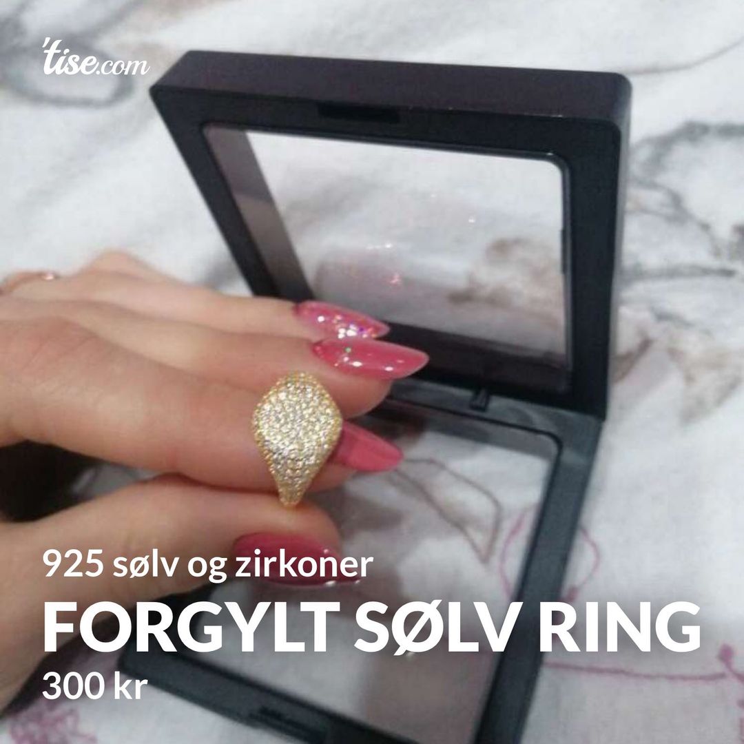 Forgylt sølv ring