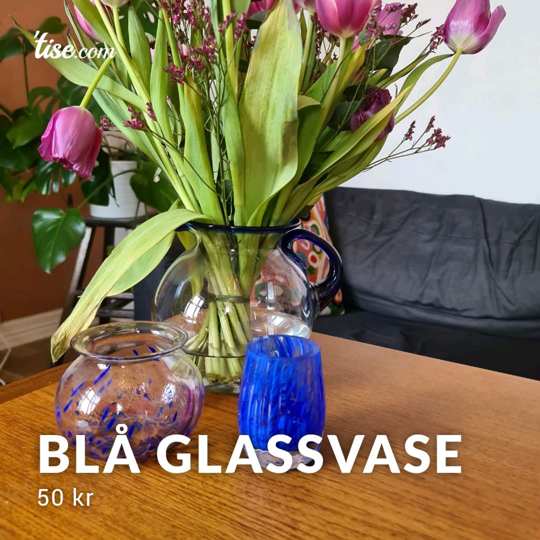 Blå Glassvase