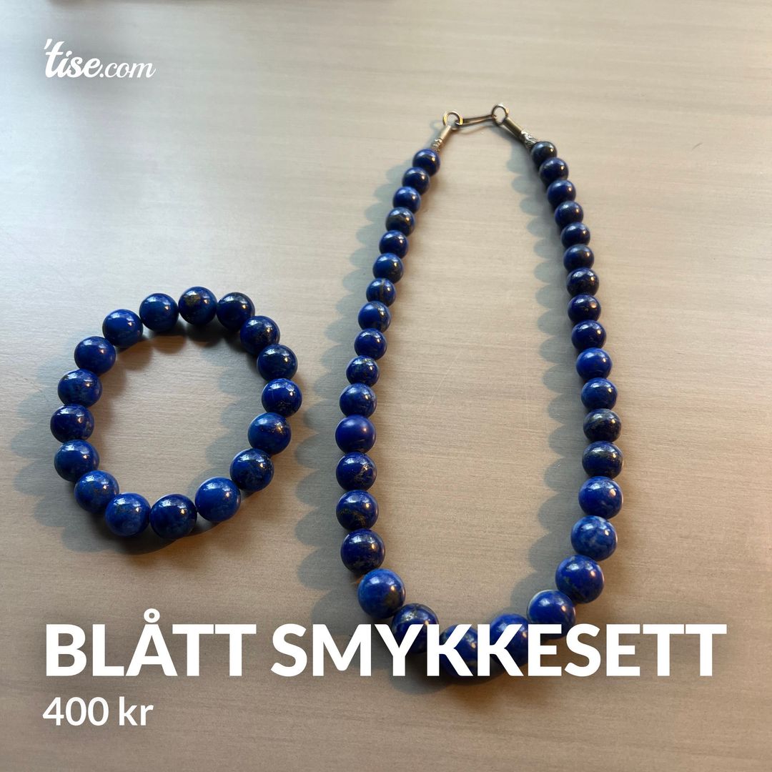 blått smykkesett