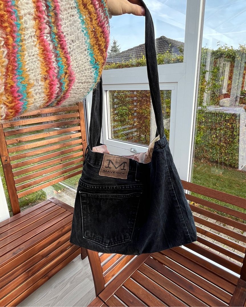 Denim cross body bag