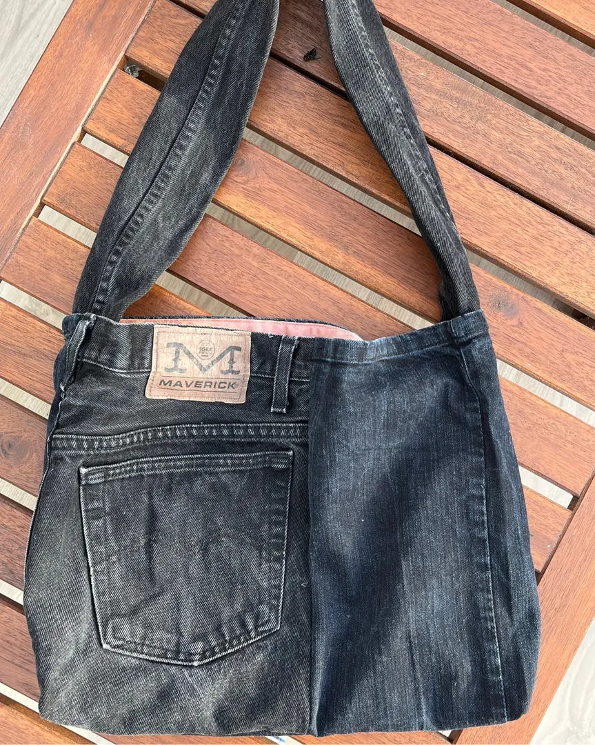 Denim cross body bag