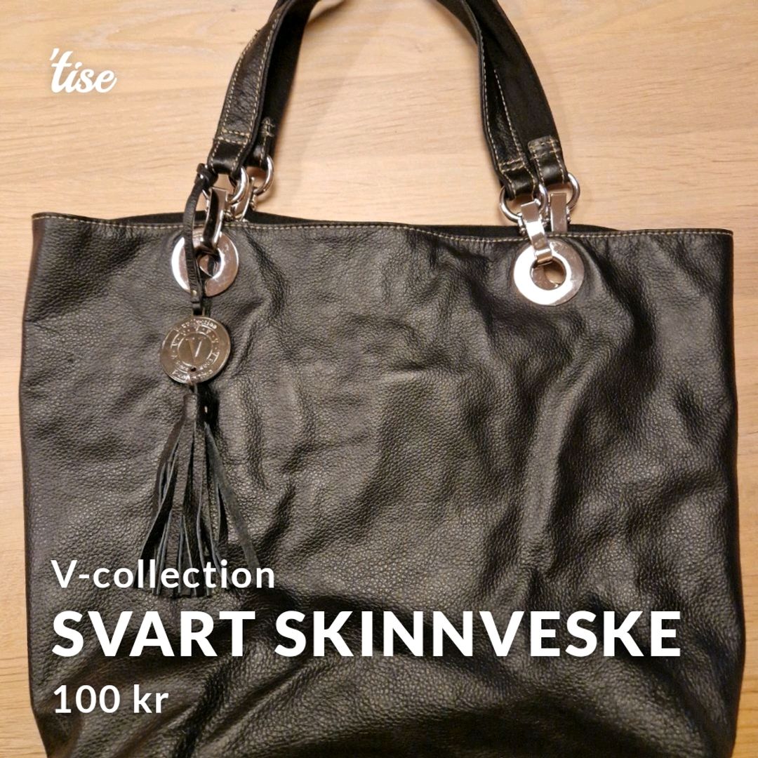 Svart Skinnveske