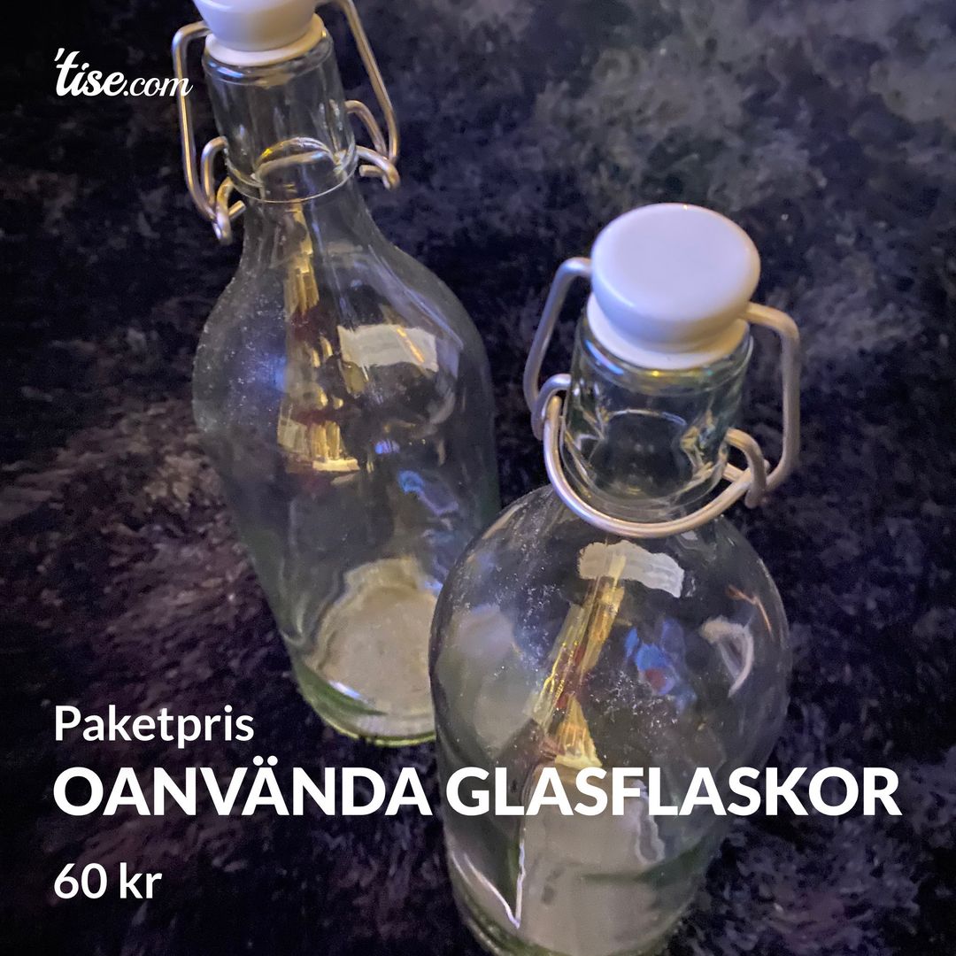 Oanvända glasflaskor