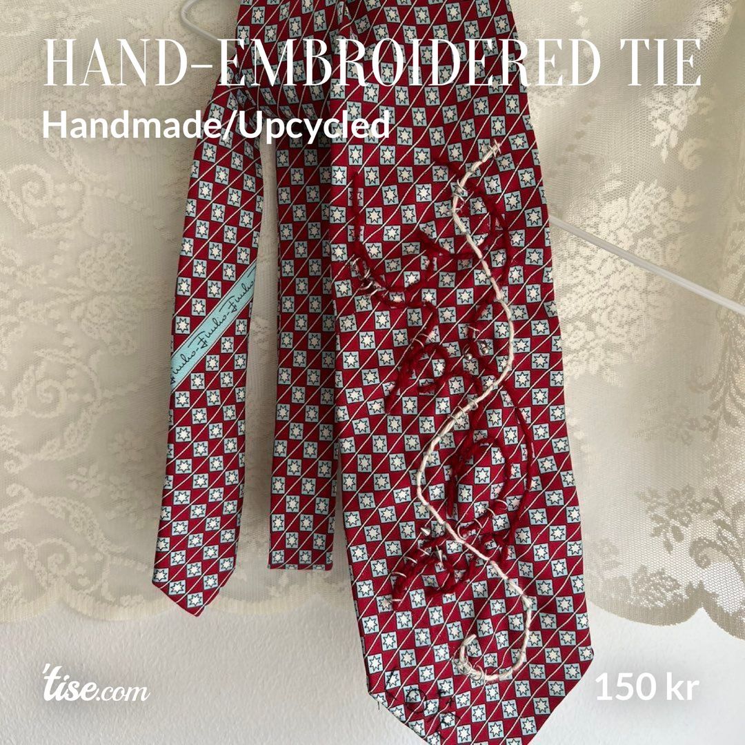 Hand-embroidered tie