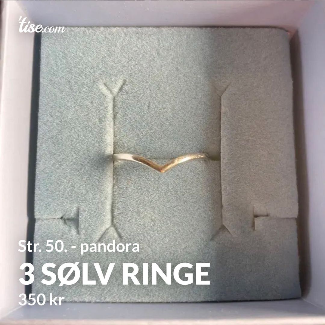 3 sølv ringe