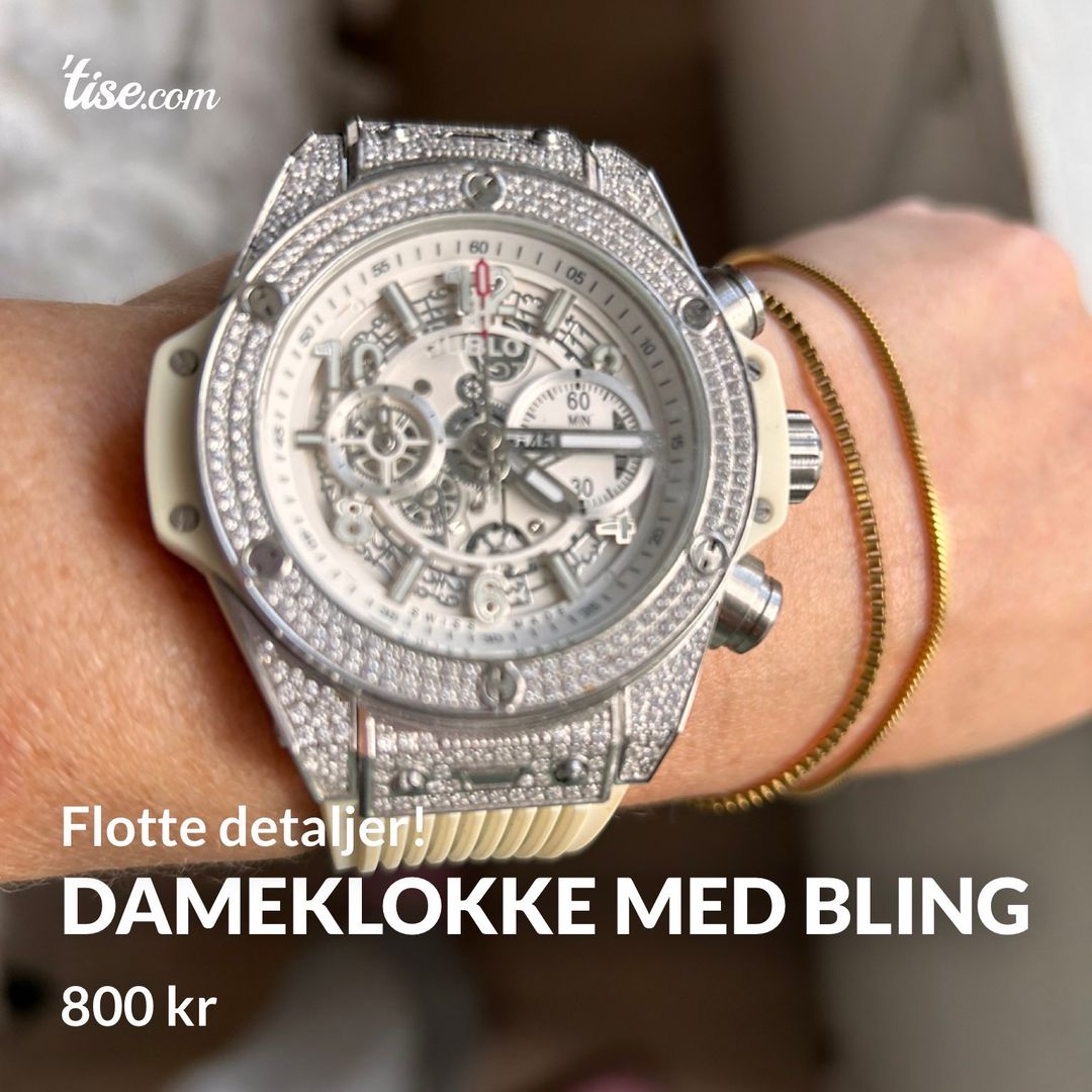 Dameklokke med bling